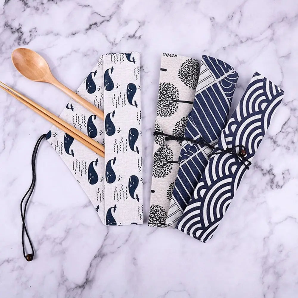 Wooden Cutlery Set with Travel Pouch – Eco-Friendly Flatware