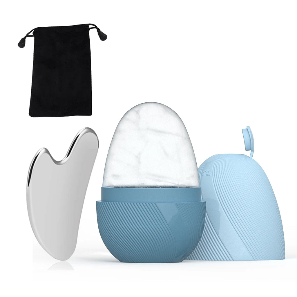 🧊 Ice Face Roller &amp; Stainless Steel Gua Sha Tool Set