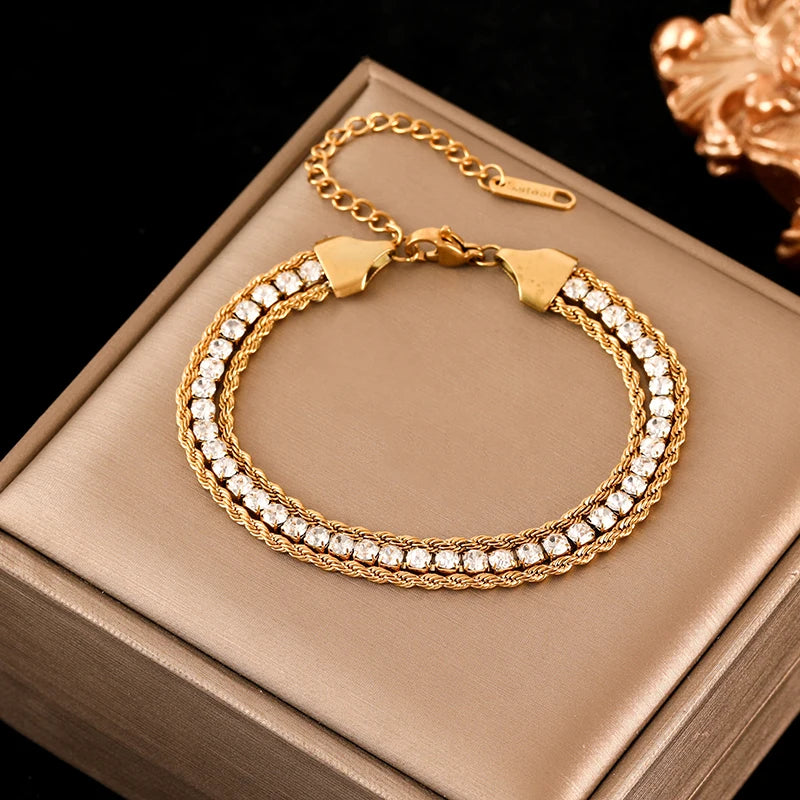 Zentra Gold Twist Bangle – Timeless & Waterproof